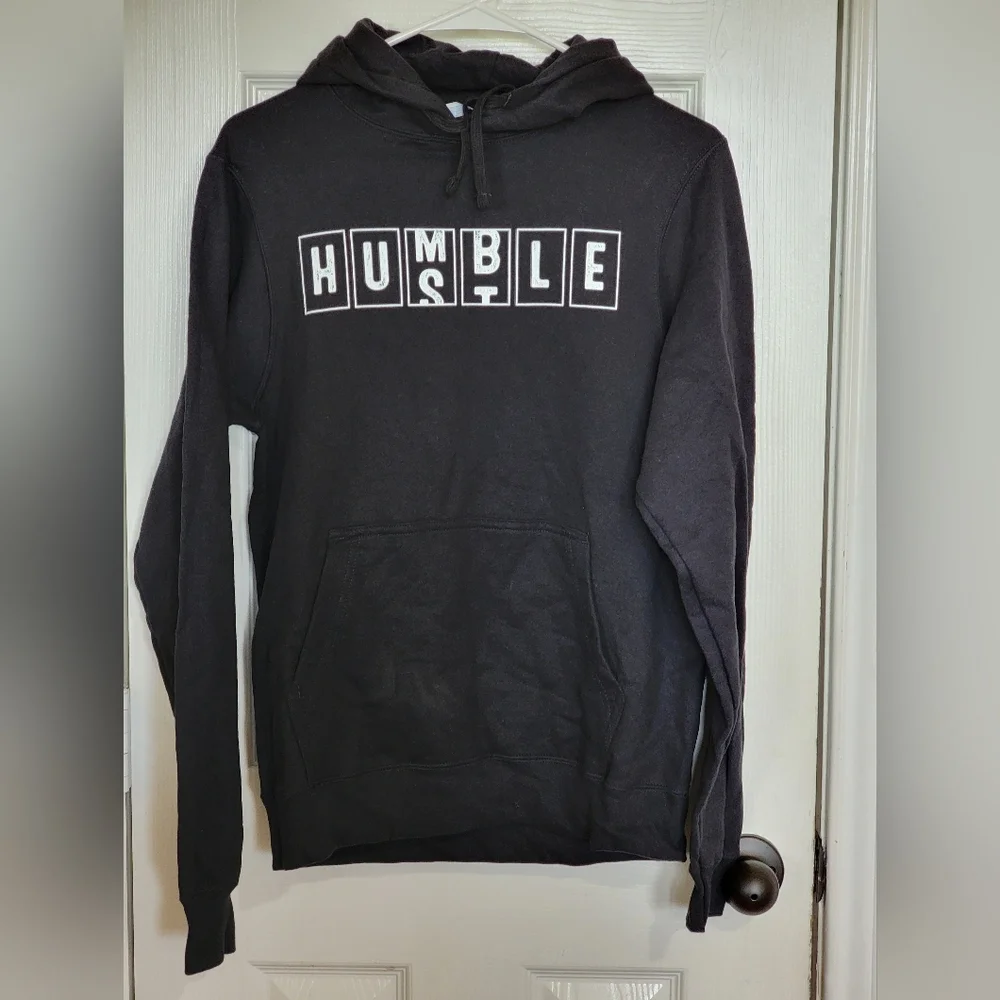 Men's Humble to Hustle Odometer style Hoodie long sleeve, black, S